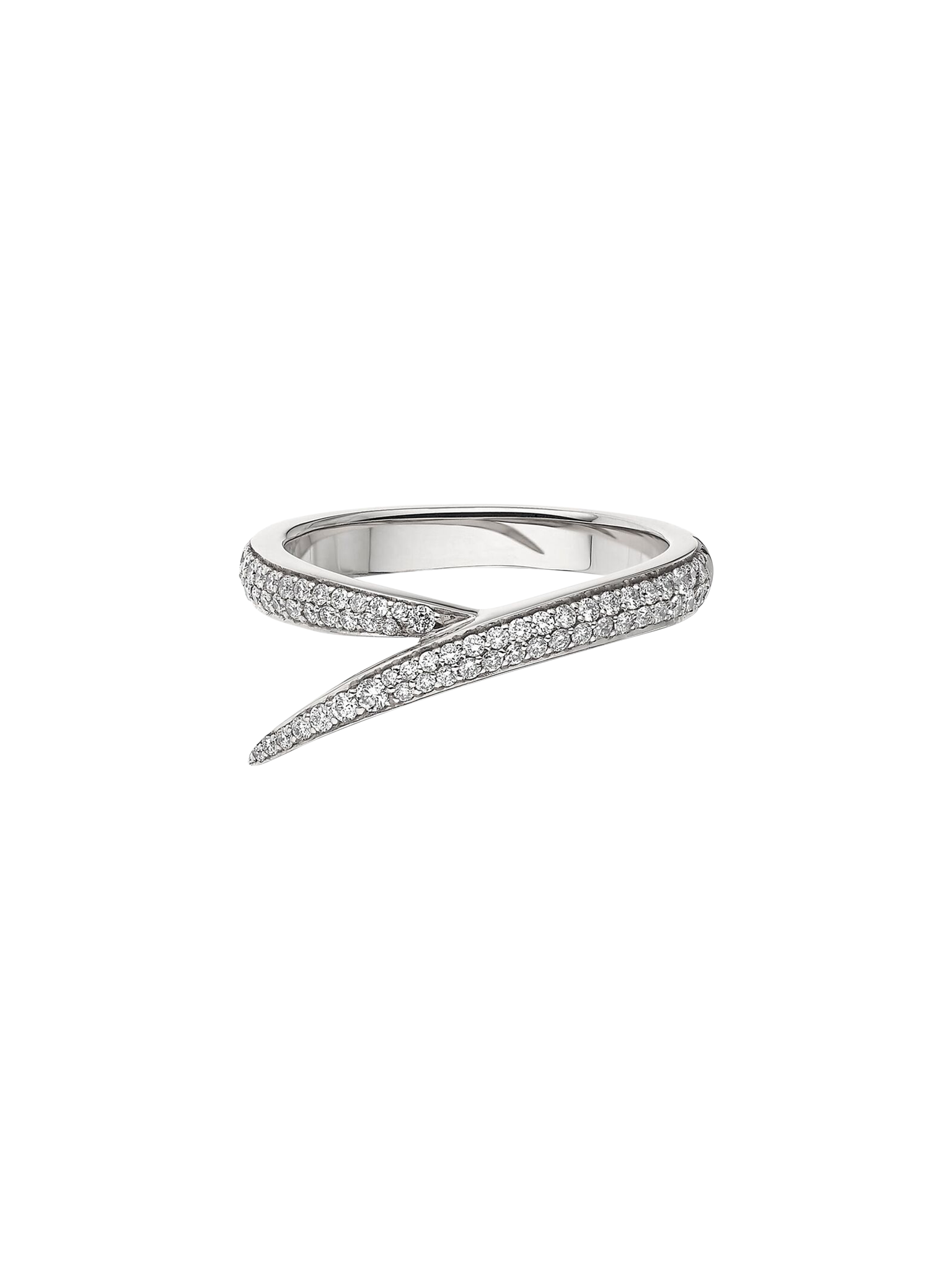 Interlocking single ring - 18ct white gold & diamond